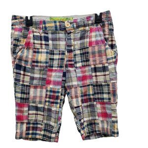 Vanilla‎ Star Junior's Y2K Multicolor Plaid Preppy Cotton Bermuda Shorts Size 9